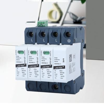 China Industrial SPD 4p Iimp 5kA Imax 50kA Din Rail Surge Protective Device for sale