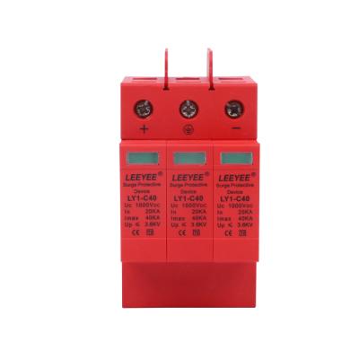 China PC Din Rail Module 40ka 3P 1000V DC Surge Protector For Solar System Lightning Protection for sale