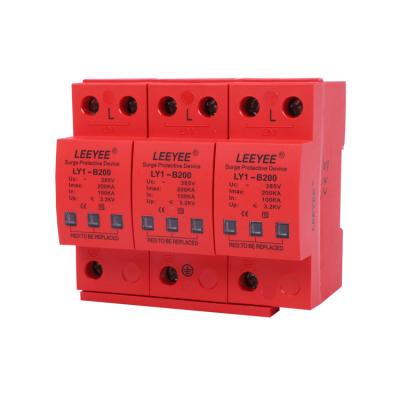 China PBT CE Din Rail 3P 100KA 200KA Power Protection Device AC SPD Surge Protector Surge for sale