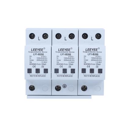 China PBT AC 275V 200KA 3poles Din Rail Surge Protective Devices CE IEC Standard for sale