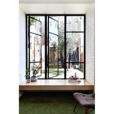 China Hurricane Impact Grill Aluminum Window Curtain Folding French Screen Simple Design Stained Glass for sale