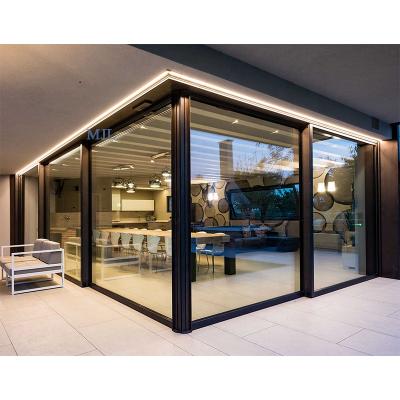 China Bulletproof Customized Aluminum Two Tracks Sliding Glass Door Sliding Doors Price for sale