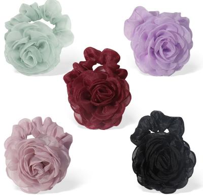 China Floral Hair Scrunchies with Various Colors for Any Outfits for sale