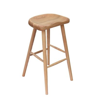 China Modern single storage bar stool cafe bar umpire chair dining chair ash wood solid wood bar stool for sale