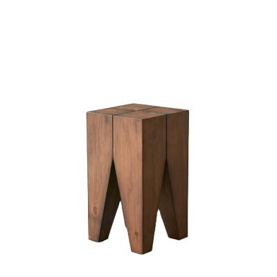 China Creative Edge (The Other) Backenzahn Designer Stools Nordic German Square Stool Adjustable Old Low Solid Wood Stool for sale