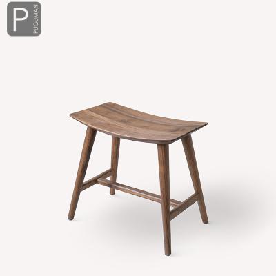 China Side Table Stool (Other) Walnut Stool Solid Wood Square Foot Wooden Home Nordic Simple Modern Adjustable Black Walnut Cosmetic for sale