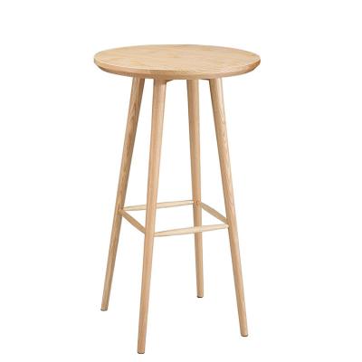 China Modern simple bar chair modern bar chair high storage bar table KTV dessert shop milk tea shop solid wood foot reception stool for sale