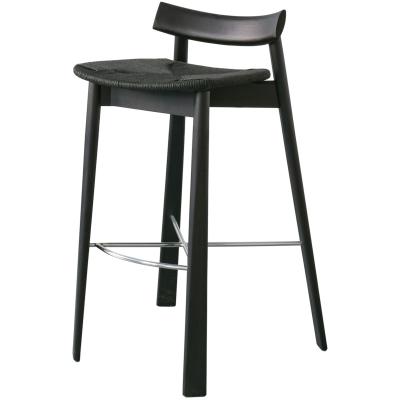 China Storage Dining Hotel Living Room Black Wooden Bar Stool Modern Bar Stool Chairs for sale