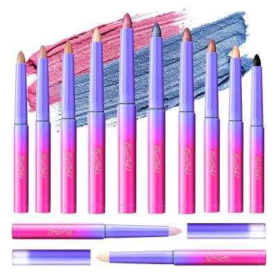 China Reused Coustom Logo Shimmer Gradient Eyeshadow Pen Waterproof Matte Eye Shadow Pen Primer Private Label Eyeshadow Pencil Stick for sale