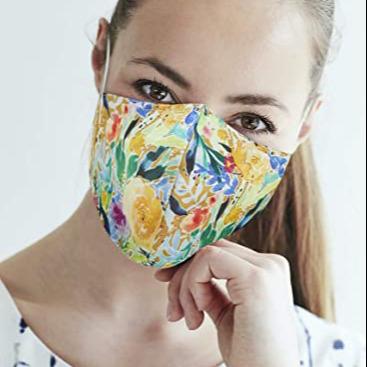 China SILKY SATIN 3D design adjustable silk satin facemask printed flower ice silk facemask floral satin facemask for sale