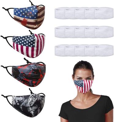 China 2021 Wholesale Custom Masks USA Flag Printing Washable Reusable Cotton Cloth Face Mask Sublimation Mask for sale