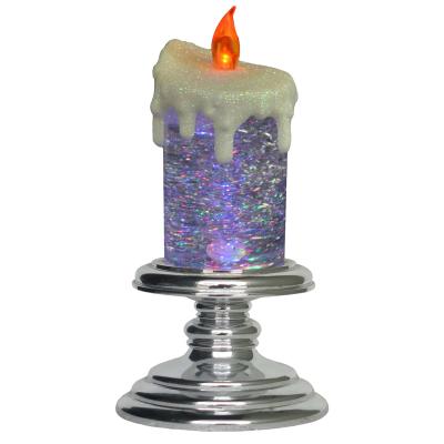 China Modern LED Color Changing Candle Lamp With Silver Base for sale