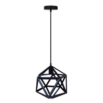 China Modern obsolete black metal cage pendant lamp with E27 lampholder for sale