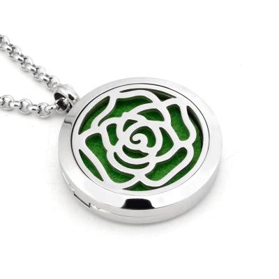 China 316 L Romantic Stainless Steel Essential Oil Diffuser Aromatherapy Pendant Necklace Jewelry for sale