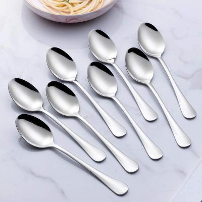 China Manufacturer Wholesale Stainless Steel Cutlery Viable Gold Silver Utensil Cooking Kitchen Eating Dessert Dinner Spoon Set for sale