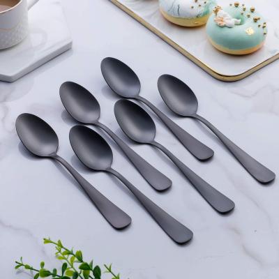 China Wholesale Viable QZQ Stainless Steel Kids Silver Gold Utensil Salad Tea Dinner Dessert Tableware Serving Spoon Fancy Set for sale