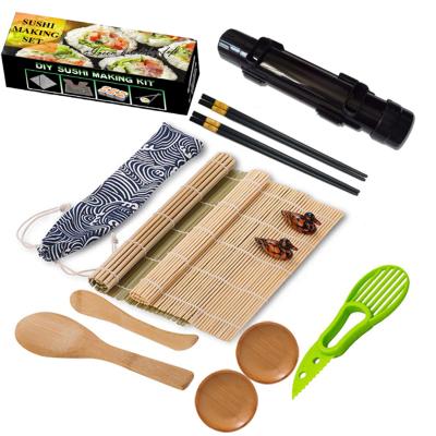 China Beginners Kitchen Utensils Set Equipment DIY Seaweed Rice Roll Tool Bazooka Stocked Bamboo Sushi Making Kit for sale