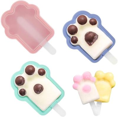 China Reusable Stocked Cat Popsicle Container Ice Cream Mold Non Stick Tool High Quality Kitchen Chocolate Silicone for sale