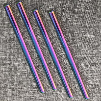 China Viable Wholesale Custom Rose Gold Stainless Steel Purple Black Long Drinking Straw for sale