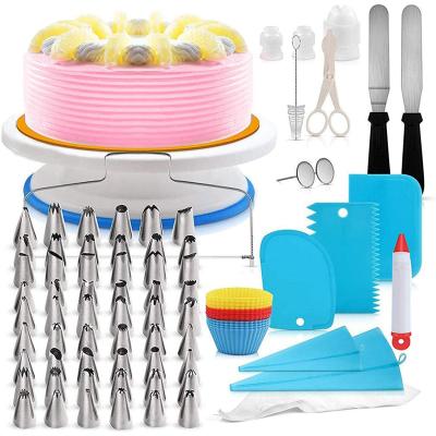 China Viable Multifunctional Kitchen Dessert Baking Supplies 106 PCs Decorating Kit Cake Turntable Set Pastry Tool Decorating Kit for sale