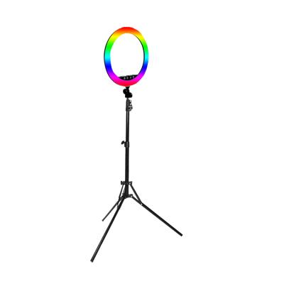 China High Quality PORTABLE Custom RGB Led Selfie Ring Fill Light With Light Stand 1.8m Times for sale