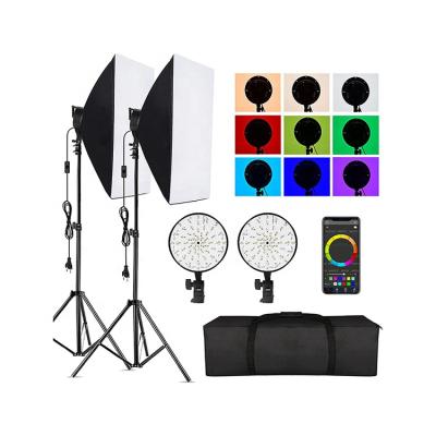 China Custom Durable Studio Photography Lighting Kit RGB Led Softbox Lighting Stage Softbox Multi Mode for sale