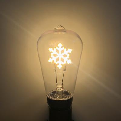 China ST64 6W LANDSCAPE Snow Shape Logo Design LED Light Filament Edison LED Bulbs for sale