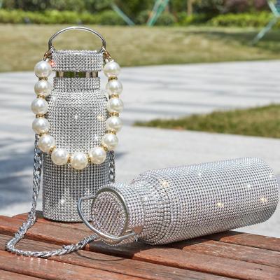 China 2021 Hot Selling Disposable Rhinestone Diamond Bling Rhinestone Thermos Bottle Bling Water Bottle Bling Bottle for sale