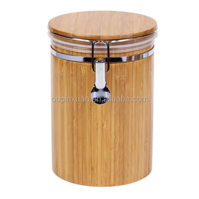 China Sustainable Bamboo Container Sugar Coffee Tea Jars for sale