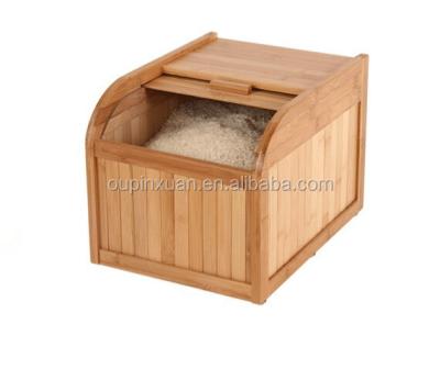 China Sustainable Wholesale Wooden Rice Storage Box Rice Bucket for sale