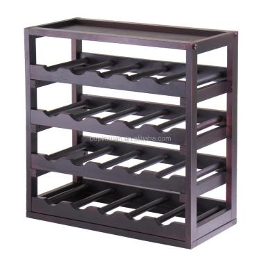 China Sustainable Removable Tray Wine Storage Cube Free Standing Bamboo Four Tier Wine Rack for sale