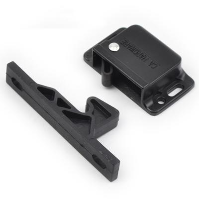 China Cupboard Door Catch Latch Black Plastic Press Type for sale