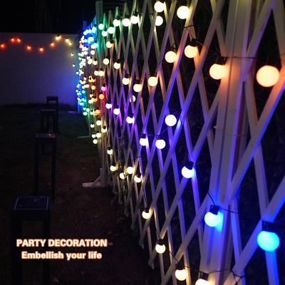 China Smart String Lights IP65 G40 RGB String Lights Smart LED Bulb Patio Garden Holiday Christmas Fairy Decoration for sale