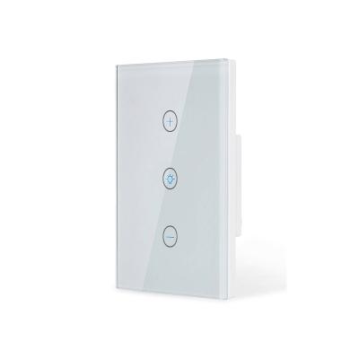 China APP fireproof high quality glass remote control wifi lamp switch touch panel PC control 400W 3 button smart dimmable lamp switch for sale