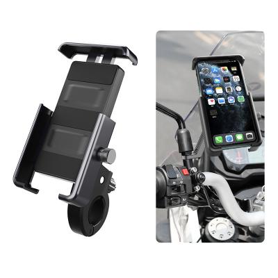 China Adjustable Bike Phone Mount Holder Motorcycle Scooter 360 Rotation Handlebar Mobile Phone Clamp For 4.5-6.9 Inch Cell Phones for sale