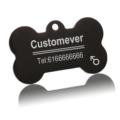 China Europe Custom Dog Tags Engraved Stainless Steel Pet ID Cat Tag Name Dog Bone Personalized Dog Collar Tag for sale