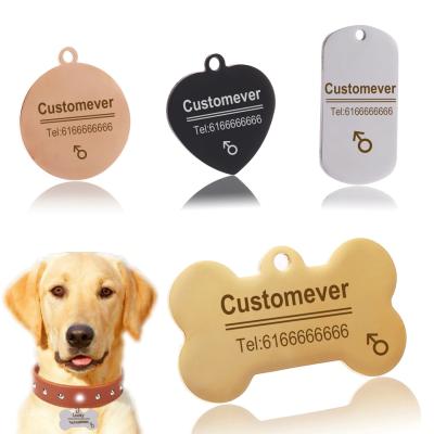 China Europe Wholesale Cheap Sublimation Custom Bone Shape Engraved ID Name Metal Blank Dog Tags for sale