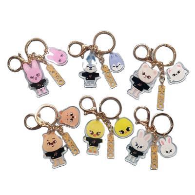 China Fashional Souvenir Gifts Kids Cartoon Key Chain Cute Acrylic Cute Stray Kids Kawaii Skzoo Key Chains Custom Frosted Key Chain Pendant for sale