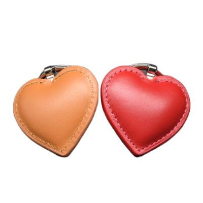 China Modern Leather Keyholder Logo Keychain Heart Shaped Leather Custom Key Chain for sale