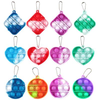 China Smart Bubble Toy Decompression Smart Bubble Toy Push Bubble Relax Key Chain Toy Sensory Sound Sound Silicone Key Chain for sale