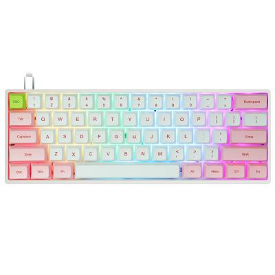 China GK61 SK61 Gateron Plug and Play Hotswappable Switch Ergonomic Wired and Wireless Switch Ergonomic Gaming pbt 61keys RGB Mechanical Keyboard for sale