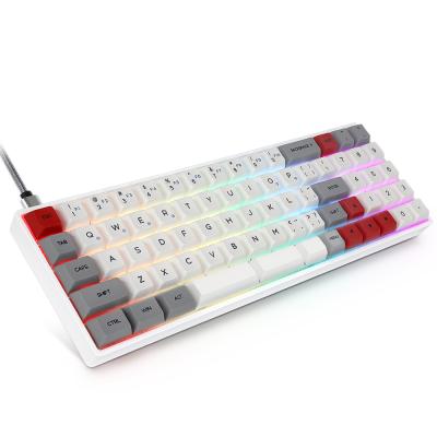 China GK73 Gateron hotswap pbt 73keys optical switch wireless ergonomic red keycap mechanical keyboard for sale