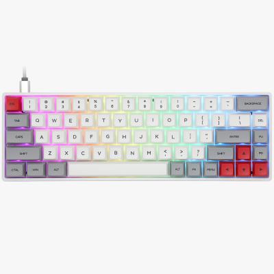 China Hotswap SK68 Gateron Plug and Play Customizable Switch Wired Switch 60% RGB Red Ergonomic Mechanical Keyboard for sale