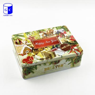 China Christmas Cookie Tins Cookie Tin Box Metal Can Storage Tin for sale