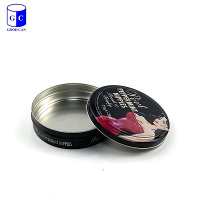 China Seamless Food Round Peppermint Tin Box Tin Box For Candy Metal Tin Customized for sale