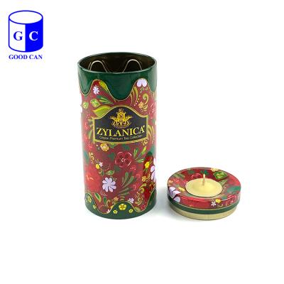 China Business& Tin Can Candle Shopping Gift Boxes Tin Can Box With Spout Lid for sale