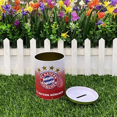 China Gift & Round Craft Pen Holder Tin Box Metal Coin Bank Around Tin Cans for sale