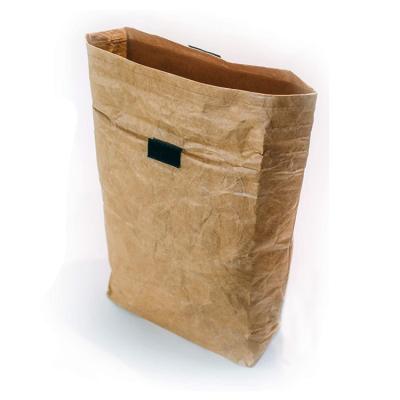 China Recyclable Waterproof Kraft Paper Food Carrier Bag Insulated Brown Tyvek Paper Lunch Bag with Roll Cover for women man for sale