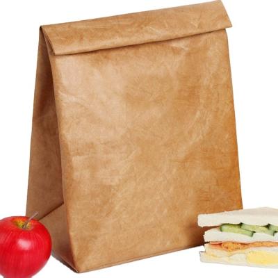 China Recyclable Cheap Factory Custom Tyvek Portable Foldable Kraft Paper Cool Lunch Bag Waterproof Dupont Paper Bag for sale