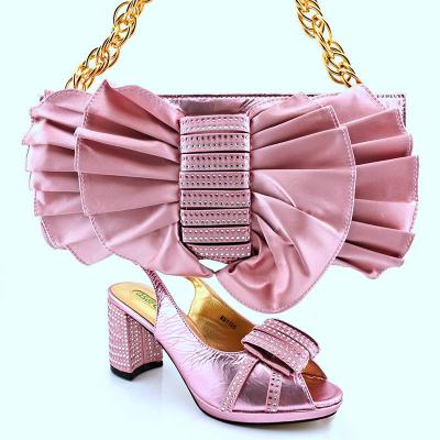 China Fashion Trend MPL03 Luxury Heeled Sandals Matching Bow Handbag Dinner Purse And Sandals Set for sale